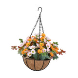 Maxbell Artificial Faux Hanging Plants Flowers Basket Hanging Planter for Patio Yard Style A