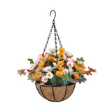 Maxbell Artificial Faux Hanging Plants Flowers Basket Hanging Planter for Patio Yard Style A