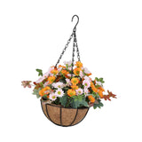 Maxbell Artificial Faux Hanging Plants Flowers Basket Hanging Planter for Patio Yard Style A