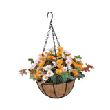 Maxbell Artificial Faux Hanging Plants Flowers Basket Hanging Planter for Patio Yard Style A