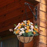 Maxbell Artificial Faux Hanging Plants Flowers Basket Hanging Planter for Patio Yard Style A