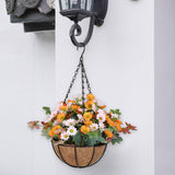 Maxbell Artificial Faux Hanging Plants Flowers Basket Hanging Planter for Patio Yard Style A