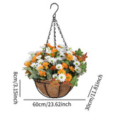 Maxbell Artificial Faux Hanging Plants Flowers Basket Hanging Planter for Patio Yard Style B