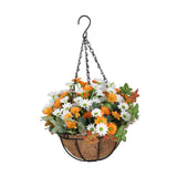 Maxbell Artificial Faux Hanging Plants Flowers Basket Hanging Planter for Patio Yard Style B