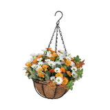 Maxbell Artificial Faux Hanging Plants Flowers Basket Hanging Planter for Patio Yard Style B