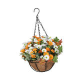 Maxbell Artificial Faux Hanging Plants Flowers Basket Hanging Planter for Patio Yard Style B