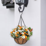 Maxbell Artificial Faux Hanging Plants Flowers Basket Hanging Planter for Patio Yard Style B