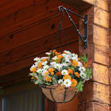 Maxbell Artificial Faux Hanging Plants Flowers Basket Hanging Planter for Patio Yard Style B