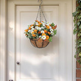 Maxbell Artificial Faux Hanging Plants Flowers Basket Hanging Planter for Patio Yard Style B
