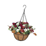Maxbell Artificial Faux Hanging Plants Flowers Basket Hanging Planter for Patio Yard Style C