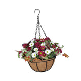 Maxbell Artificial Faux Hanging Plants Flowers Basket Hanging Planter for Patio Yard Style C