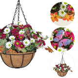 Maxbell Artificial Faux Hanging Plants Flowers Basket Hanging Planter for Patio Yard Style C