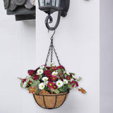 Maxbell Artificial Faux Hanging Plants Flowers Basket Hanging Planter for Patio Yard Style C