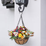 Maxbell Artificial Faux Hanging Plants Flowers Basket Hanging Planter for Patio Yard Style D