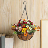 Maxbell Artificial Faux Hanging Plants Flowers Basket Hanging Planter for Patio Yard Style D