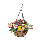 Maxbell Artificial Faux Hanging Plants Flowers Basket Hanging Planter for Patio Yard Style D