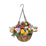 Maxbell Artificial Faux Hanging Plants Flowers Basket Hanging Planter for Patio Yard Style D