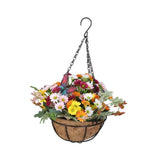 Maxbell Artificial Faux Hanging Plants Flowers Basket Hanging Planter for Patio Yard Style D