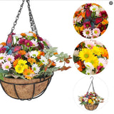 Maxbell Artificial Faux Hanging Plants Flowers Basket Hanging Planter for Patio Yard Style D