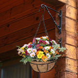 Maxbell Artificial Faux Hanging Plants Flowers Basket Hanging Planter for Patio Yard Style D