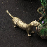 Maxbell Brass Mini Weasel Statue Collection Weasel Figurine for Cabinet Office Decor