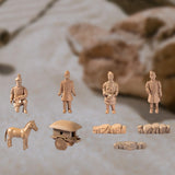 Maxbell Mini Terra Cotta Statues Figurine Set Handmade Miniature for Home Table Desk