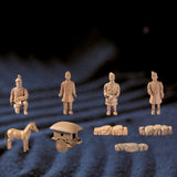Maxbell Mini Terra Cotta Statues Figurine Set Handmade Miniature for Home Table Desk