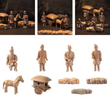 Maxbell Mini Terra Cotta Statues Figurine Set Handmade Miniature for Home Table Desk