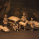 Maxbell Mini Terra Cotta Statues Figurine Set Handmade Miniature for Home Table Desk