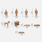 Maxbell Mini Terra Cotta Statues Figurine Set Handmade Miniature for Home Table Desk