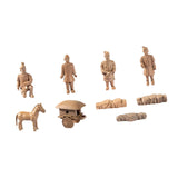 Maxbell Mini Terra Cotta Statues Figurine Set Handmade Miniature for Home Table Desk