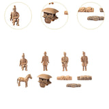 Maxbell Mini Terra Cotta Statues Figurine Set Handmade Miniature for Home Table Desk