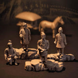 Maxbell Mini Terra Cotta Statues Figurine Set Handmade Miniature for Home Table Desk