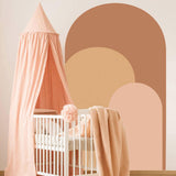 Maxbell Arch Wall Decal Stick and Peel Modern Indoor Party Decoration Arch Wallpaper Pink