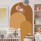 Maxbell Arch Wall Decal Stick and Peel Modern Indoor Party Decoration Arch Wallpaper Orange