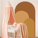 Maxbell Arch Wall Decal Stick and Peel Modern Indoor Party Decoration Arch Wallpaper Orange