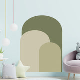 Maxbell Arch Wall Decal Stick and Peel Modern Indoor Party Decoration Arch Wallpaper Green