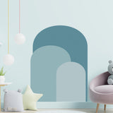 Maxbell Arch Wall Decal Stick and Peel Modern Indoor Party Decoration Arch Wallpaper Blue