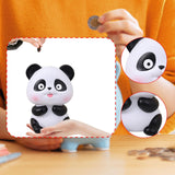 Maxbell Panda Statue Lovely Animal Statue Decorative Cartoon Money Bank for Children put out tongue