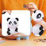 Maxbell Panda Statue Lovely Animal Statue Decorative Cartoon Money Bank for Children smile