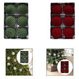 Maxbell 6 Pieces 8cm Christmas Tree Flocking Ball Ornaments Versatile