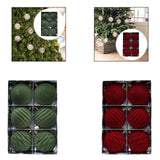 Maxbell 6 Pieces 8cm Christmas Tree Flocking Ball Ornaments Versatile