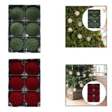 Maxbell 6 Pieces 8cm Christmas Tree Flocking Ball Ornaments Versatile
