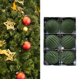 Maxbell 6 Pieces 8cm Christmas Tree Flocking Ball Ornaments Versatile