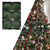 Maxbell 6 Pieces 8cm Christmas Tree Flocking Ball Ornaments Versatile