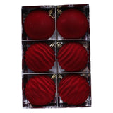 Maxbell 6 Pieces 8cm Christmas Tree Flocking Ball Ornaments Versatile