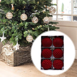 Maxbell 6 Pieces 8cm Christmas Tree Flocking Ball Ornaments Versatile
