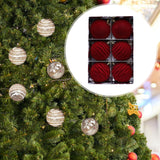 Maxbell 6 Pieces 8cm Christmas Tree Flocking Ball Ornaments Versatile