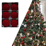 Maxbell 6 Pieces 8cm Christmas Tree Flocking Ball Ornaments Versatile