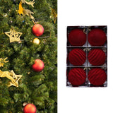 Maxbell 6 Pieces 8cm Christmas Tree Flocking Ball Ornaments Versatile
